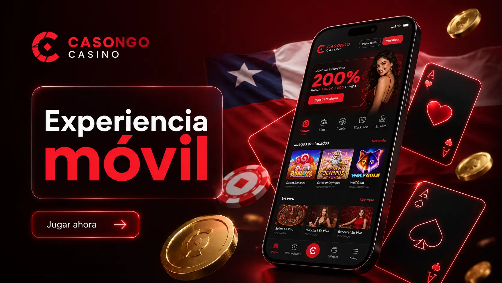 Experiencia móvil: jugá desde cualquier lugar